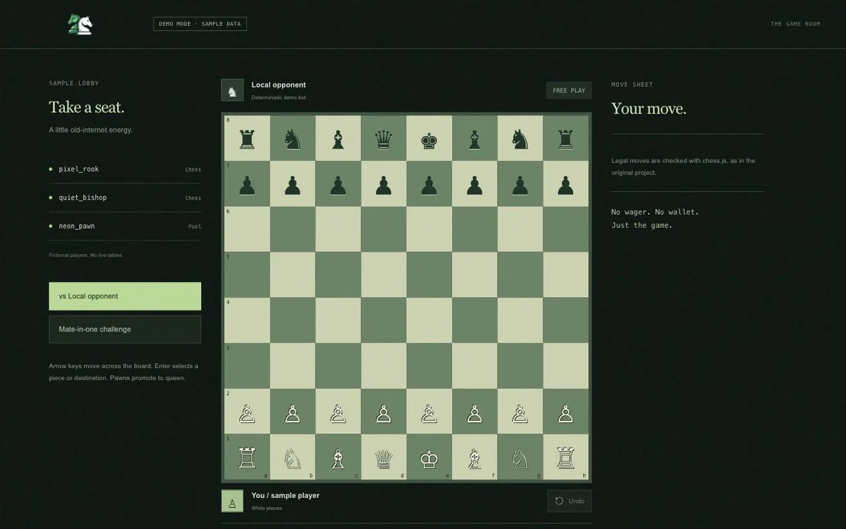 Pumpchess: reconstructed interface · sample data